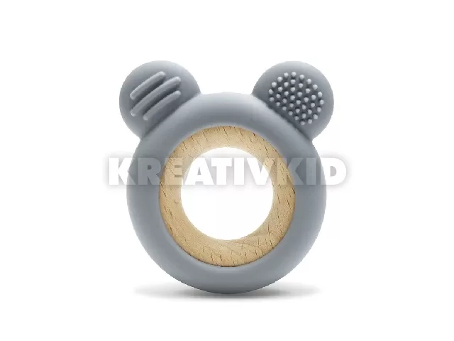 Lorelli Maci szilikon és bükkfa rágóka - Grey