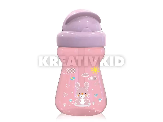 Lorelli Mini szívószálas sport itató - Animals Blush Pink