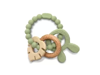 Lorelli Nyuszi szilikon és bükkfa rágóka - Fresh Green