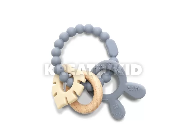 Lorelli Nyuszi szilikon és bükkfa rágóka - Grey