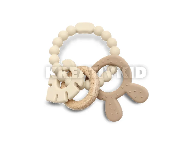 Lorelli Nyuszi szilikon és bükkfa rágóka - Natural Beige