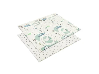 Lorelli Összehajtható 2 oldalas thermo játszószőnyeg 180x200cm - Blue Funny city & stars