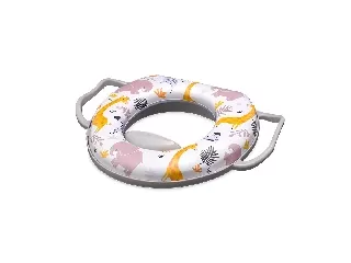 Lorelli párnázott WC szűkítő fogantyúval - Grey Animals