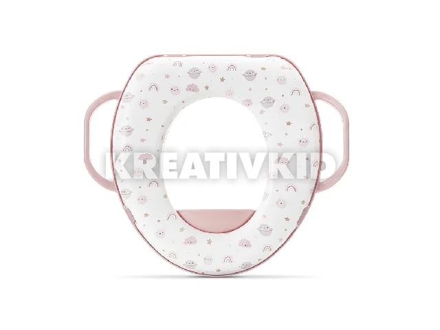 Lorelli párnázott WC szűkítő fogantyúval - Planets Pink