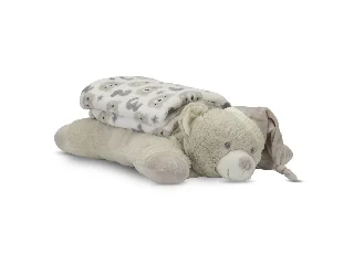 Lorelli Poffy Duo takaró 75x90 cm párnával 45x30 cm - White BeigeTeddy Bear