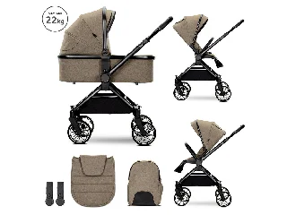 Lorelli Reya 2az1-ben multifunkciós babakocsi átfordítható tolókarral - Beige