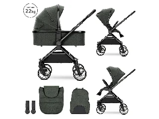Lorelli Reya 2az1-ben multifunkciós babakocsi átfordítható tolókarral - Green