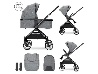 Lorelli Reya 2az1-ben multifunkciós babakocsi átfordítható tolókarral - Grey