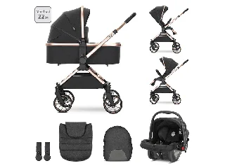 Lorelli Reya 3az1-ben multifunkciós babakocsi átfordítható tolókarral + Joy autóshordozó - Bl