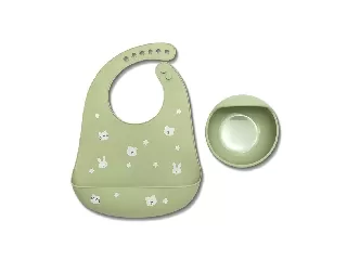 Lorelli Természetes szilikon 2 db-os étkészlet - Fresh Green