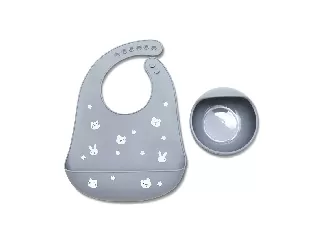 Lorelli Természetes szilikon 2 db-os étkészlet - Grey