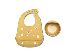 Lorelli Természetes szilikon 2 db-os étkészlet - Yellow