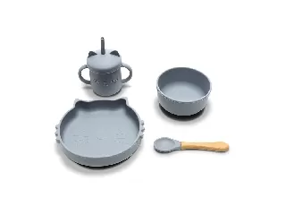 Lorelli Természetes szilikon 4 db-os étkészlet - Grey