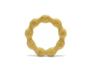 Lorelli Természetes szilikon rágóka karika - Yellow