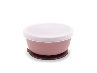 Lorelli Természetes szilikon tál tetővel - Deep Pink