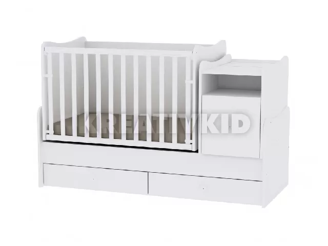 Lorelli Trend PLUS kombi ágy 70x165 - Trió White / Fehér