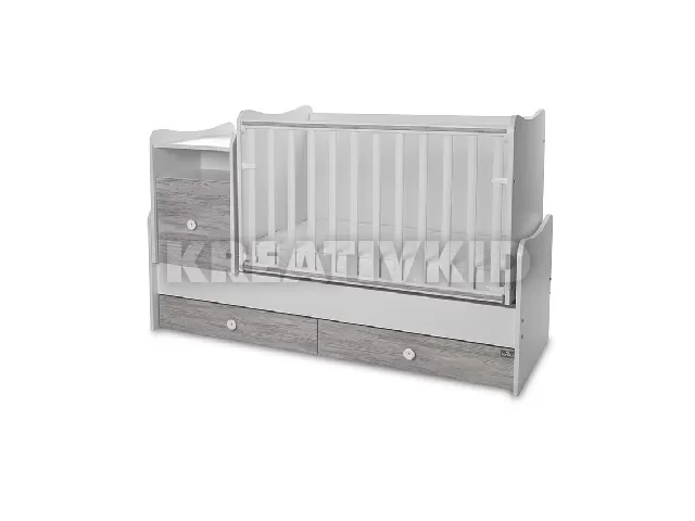 Lorelli Trend PLUS kombi ágy 70x165 - White & Artwood ÚJ