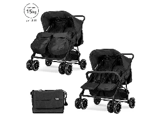 Lorelli Twin iker babakocsi - Black + táska