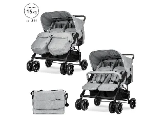 Lorelli Twin iker babakocsi - Grey + táska