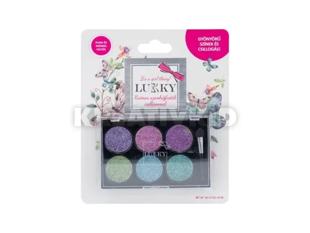 Lukky: Krémes szemhéjfesték csillámmal - lila és zöld árnyalatok