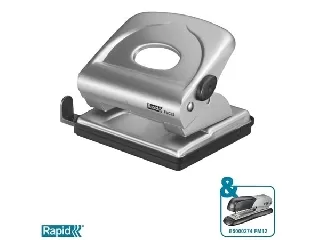Lyukasztó, kétlyukú, 25 lap, fém, RAPID 