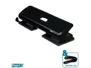 Lyukasztó, négylyukú, 20 lap, fém, RAPID