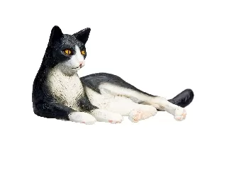 Macska fekvő fekete-fehér S