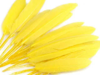 Madártoll 5-6cm citromsárga  30gramm