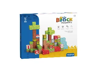 Mágneses építőkockák - erdő 102 db /cs