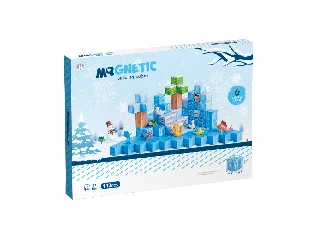 Mágneses építőkockák - jeges tenger állatokkal 112 db /cs