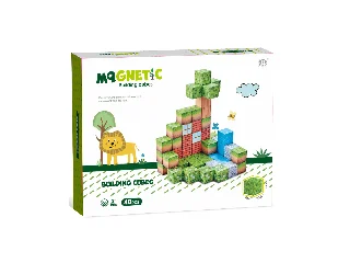 Mágneses építőkockák - szafari 48 db /cs