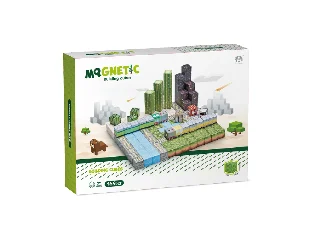 Mágneses építőkockák - zöld város 169 db /cs