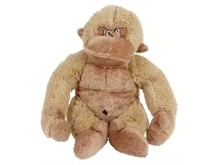 Majom plüssfigura - 25 cm, világosbarna