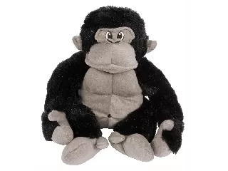 Majom plüssfigura - 25 cm, fekete 