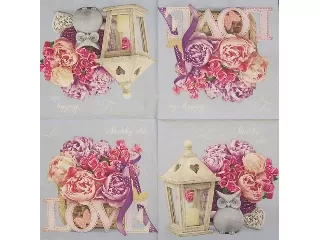 Maki 33*33 cm 20db/cs - Rózsacsokor bagollyal