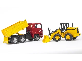 MAN TGA építőipari teherautó és FR 130 csuklós rakodó