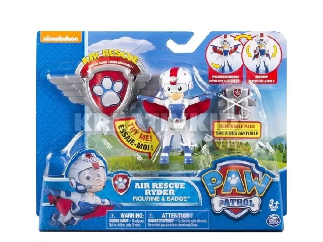 Mancs őrjárat légimentő Ryder figura + jelvény