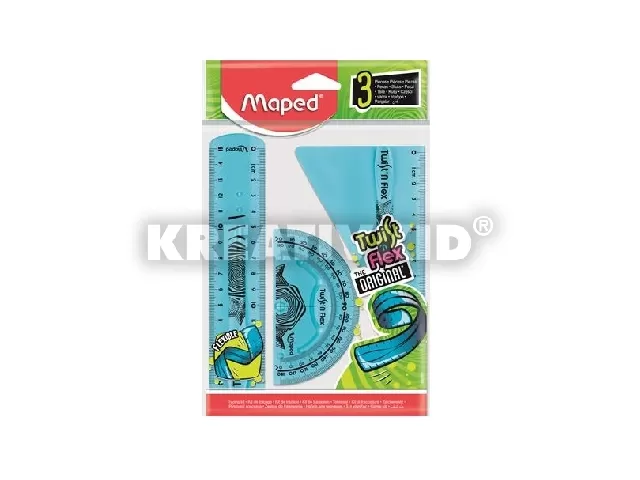 Maped - Vonalzókészlet, műanyag, törhetetlen, 3 darabos - kék