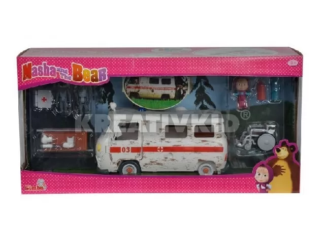 Mása és a Medve - Mentőautó játékszett