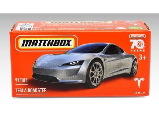 Matchbox autó papírcsomagban Tesla Roadster 