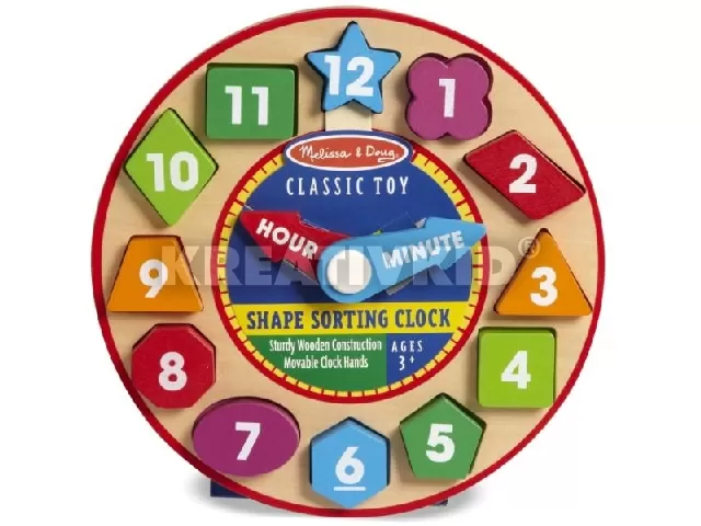 M&D - Fa készségfejlesztő játék - Formaillesztő óra