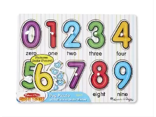 M&D - Fa készségfejlesztő játék - Puzzle fogantyúval: Számok