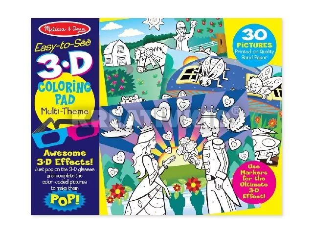 M&D - Kreatív játék - 3D színező könyv - Lányos