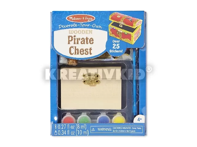 M&D - Kreatív játék - Fa doboz díszítés - Kincsesláda