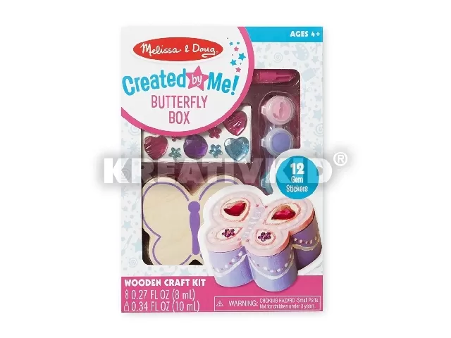 M&D - Kreatív játék - Fa doboz díszítés - Pillangó