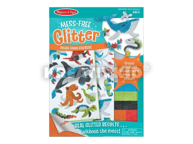 M&D - Kreatív játék - Glitter pufi matrica készítő - Óceán