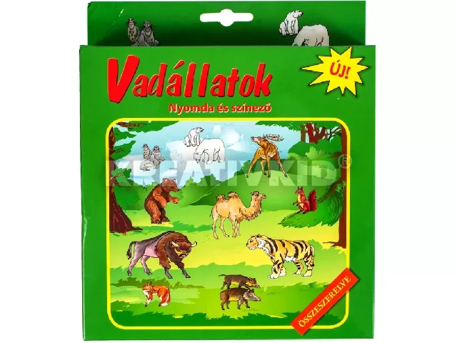 Mese nyomda és színező - Vadállatok