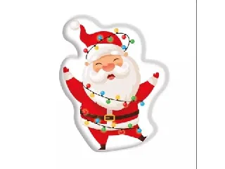 Mikulás mintás formapárna, bársonyos tapintású - 40 cm