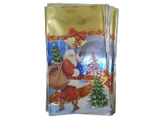 Mikulás zacskó arany mintával - széles, 20 x 35 cm