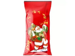 Mikulás zacskó puttonyos télapó mintával - 15 x 35 cm